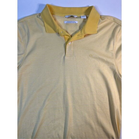 Calvin Klein Yellow Stripes Liquid Touch Polo Slim Fit Men’s Small - Picture 7 of 7